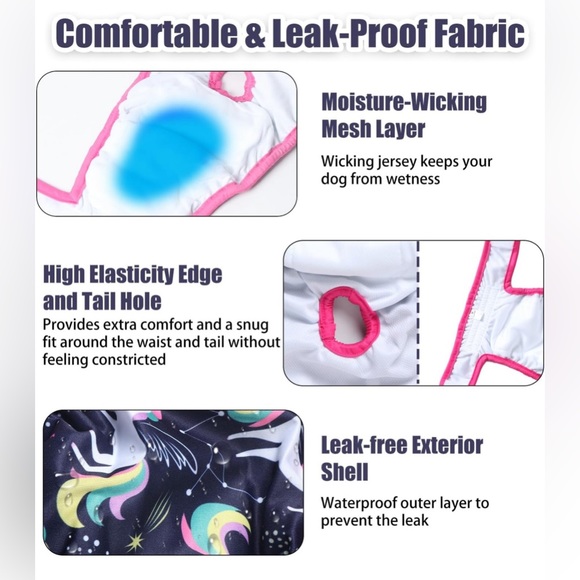 New XL (3pack) Reusable Premium Highly Absorbent Leak-Proof Doggy Diapers - Picture 2 of 6